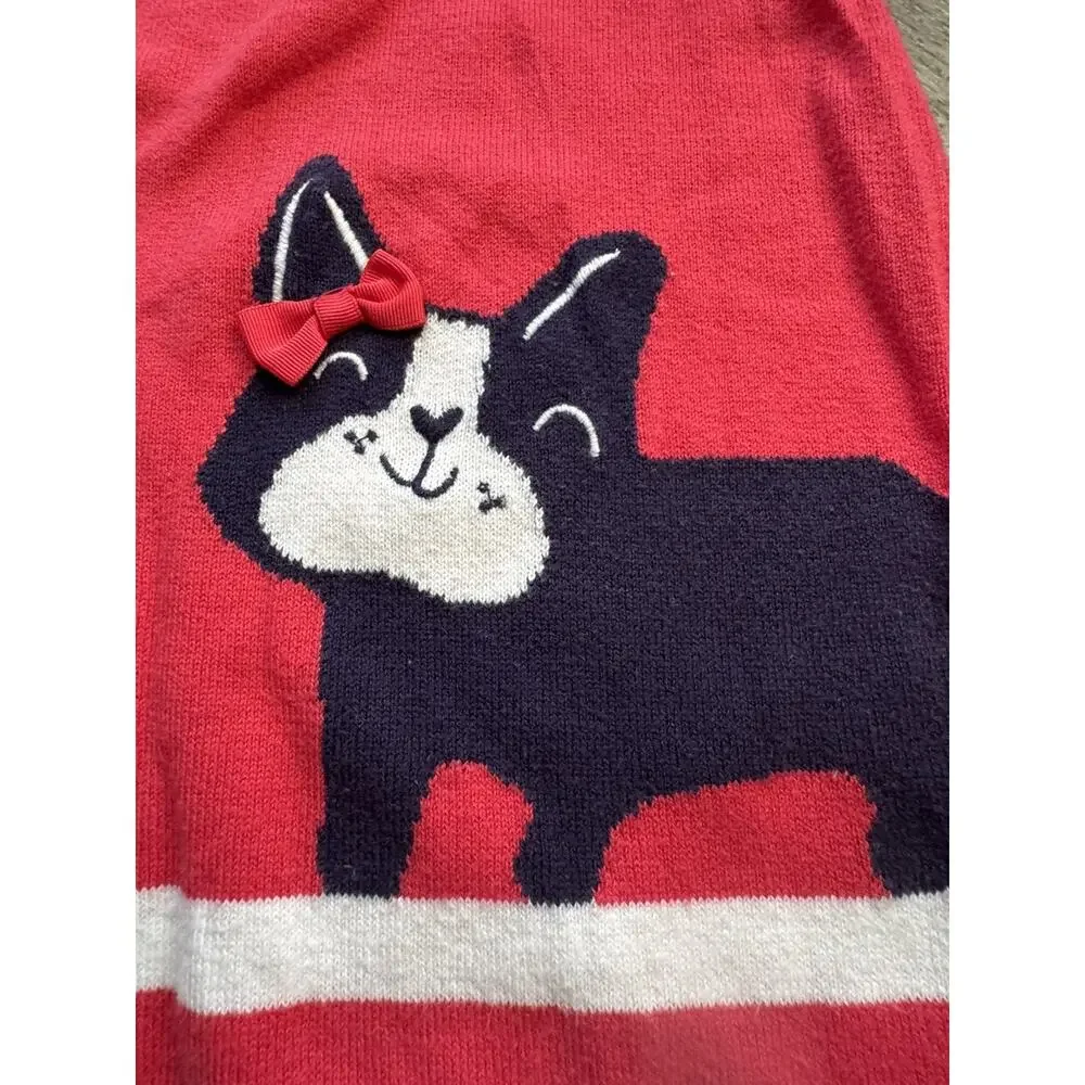 Vintage 2015 Gymboree Ciao Puppy Red Sweater Dress 2T